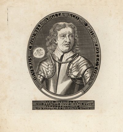 Retrato ovalado de Oliver Cromwell, Lord Protector de Theodore de Bry