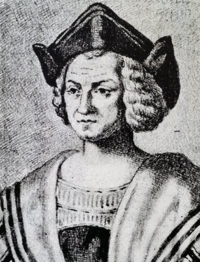 Retrato de Cristóbal Colón, grabado de Theodore de Bry de Theodore de Bry