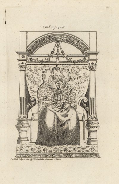 Reina Isabel I de Inglaterra de una vidriera. de Theodore de Bry