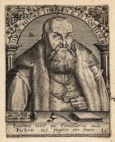 Simon Pistoris el Joven, jurista alemán. de Theodore de Bry
