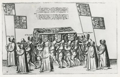 El cortejo fúnebre de Sir Philip Sidney camino a la Catedral de San Pablo, 1587 de Theodore de Bry