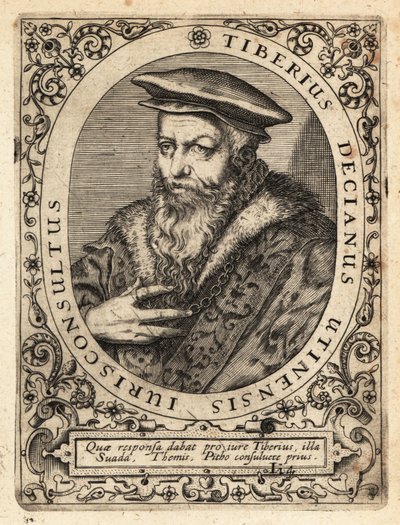 Tiberio Deciani, jurista italiano de Theodore de Bry
