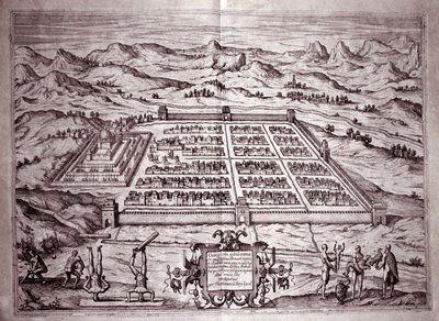 Vista de la ciudad inca de Cuzco, Perú de Theodore de Bry