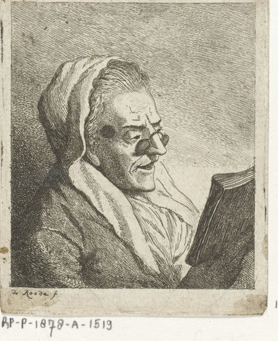 Lectura anciana con quevedos de Theodorus de Roode
