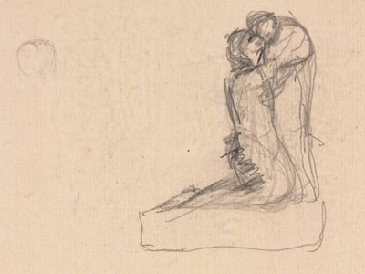 Bosquejo de dos figuras abrazándose (verso) de Theodule Ribot