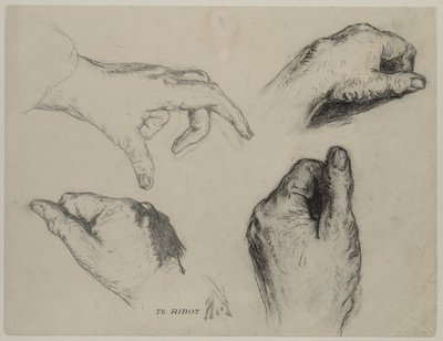 Estudio de manos (anverso) de Theodule Ribot