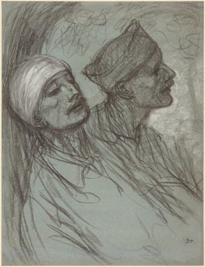 Un soldado herido y su camarada de Théophile Alexandre Steinlen