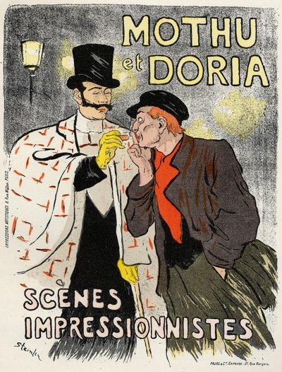 Arte. Entretenimiento. Los cantantes Mothu y Doria. Póster de Steinlen, Francia de Théophile Alexandre Steinlen