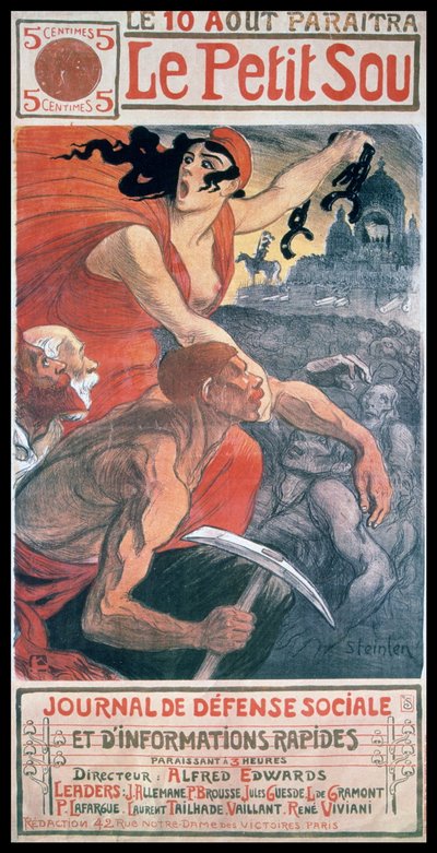 Diseño de portada Art Nouveau por Steinlen, para una revista francesa 
