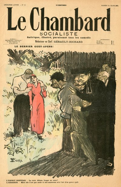 Portada de "Le Chambard socialiste", Satírico en Colores de Théophile Alexandre Steinlen
