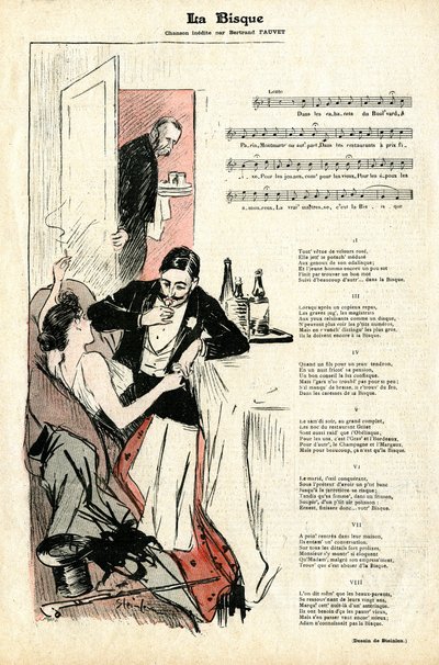 Última página de la revista Gil Blas no. 4 del 22 de enero de Théophile Alexandre Steinlen
