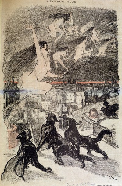 Metamorfosis de gatos en brujas de Théophile Alexandre Steinlen