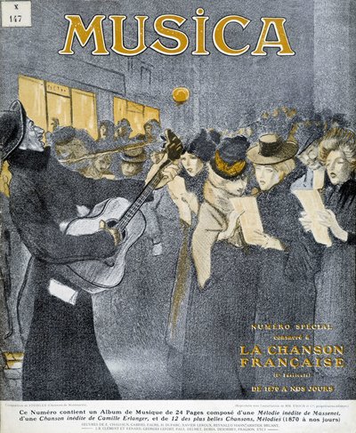Fiestas nocturnas en Montmartre. Portada de Steinlen para la revista "Musica" de noviembre de 1908. de Théophile Alexandre Steinlen