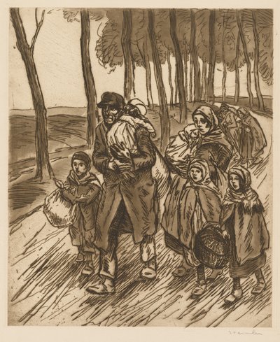 Familia de refugiados de Théophile Alexandre Steinlen