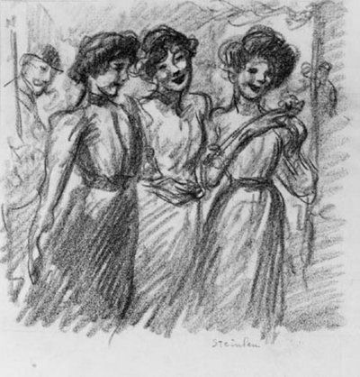 Tres niñas de Théophile Alexandre Steinlen