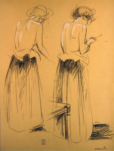 Dos estudios de mujeres vistas desde atrás de Théophile Alexandre Steinlen