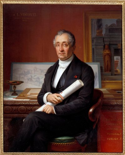 Retrato de Louis Tullius Visconti (1791-1853) arquitecto de Theophile Auguste Vauchelet