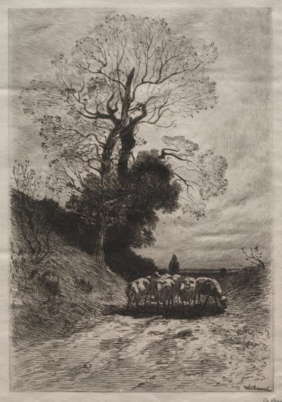Regreso del rebaño de Theophile Narcisse Chauvel
