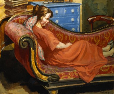 Chica Descansando en una Chaise Longue de Therese Lessore