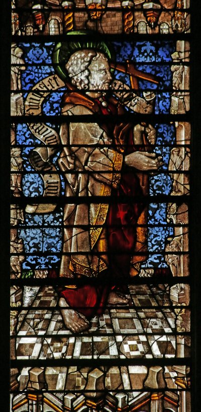 Ventana que representa al Apóstol San Felipe con pergamino del Credo, 1504 (vidrieras) de Thiebaut de Lixheim