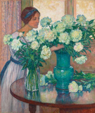 Las peonías blancas de Théo van Rysselberghe