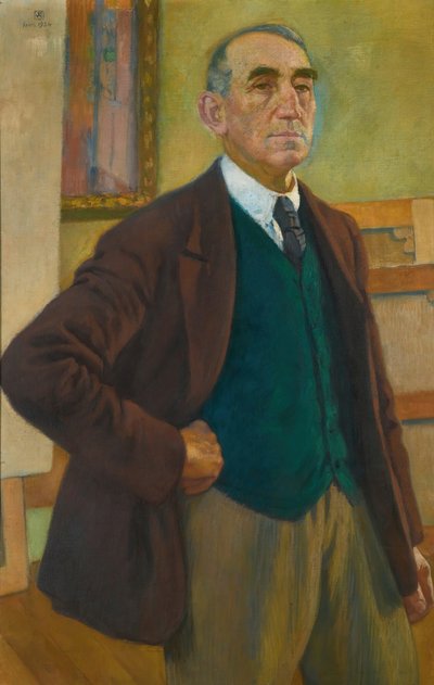 Autorretrato con chaleco verde de Théo van Rysselberghe