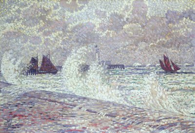 El mar durante el equinoccio, Boulogne-sur-Mer, 1900 de Théo van Rysselberghe