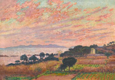 La bahía al atardecer Saint Clair, 1916 de Théo van Rysselberghe