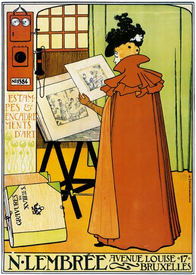 Cartel publicitario de la galería de arte Lembree en Bruselas de Théo van Rysselberghe