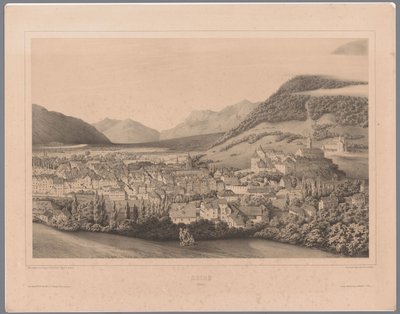 Vista de Chur en Graubünden Coire (Suisse) (título sobre objeto) de Théodore Achille Louis Dumoncel
