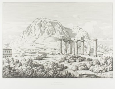 Corinto: Templo de Neptuno y Acrocorinto de Théodore Caruelle d