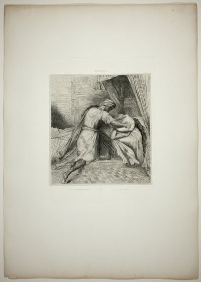 He Smothers Her, placa trece de Otelo de Théodore Chassériau