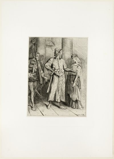Honesto Iago, mi Desdémona debo dejarte a ti, lámina cuatro de Otelo de Théodore Chassériau