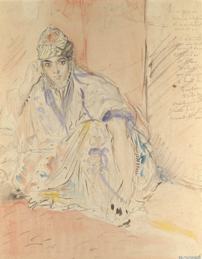 Mujer judía de Argel sentada en el suelo, ca. 1846 de Théodore Chassériau
