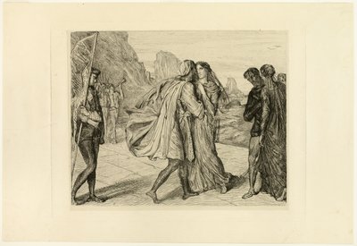 ¡Oh mi bello guerrero!, lámina cinco de Otelo de Théodore Chassériau