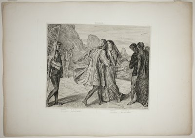 ¡Oh, mi bello guerrero!, lámina cinco de Otelo de Théodore Chassériau
