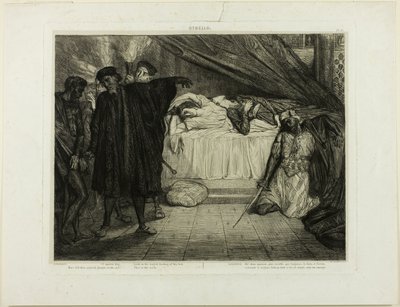 Oh perro espartano, placa quince de Otelo de Théodore Chassériau
