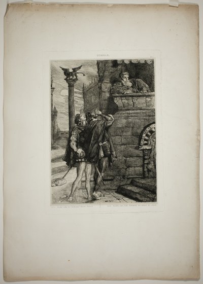 ¡Owake! ¡Qué ho! ¡Brabantio! ¡Ladrones! ¡Ladrones!, placa uno de Otelo. de Théodore Chassériau