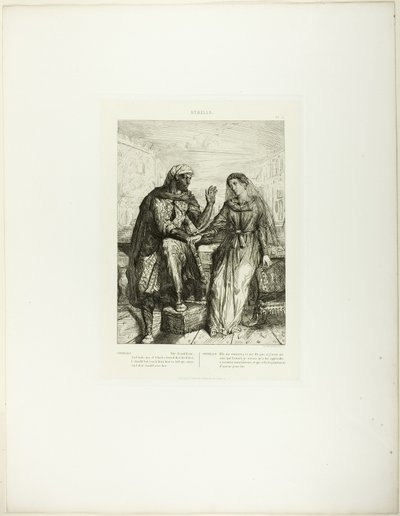 Ella me agradeció, lámina 2 (acto 1, escena 3), de Othello de Théodore Chassériau