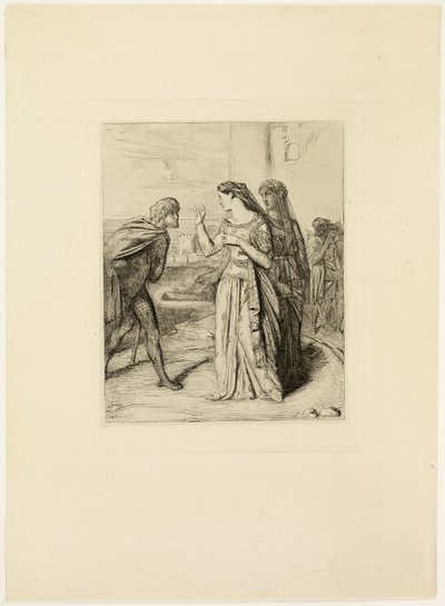 Por lo tanto, alégrate, Cassio, lámina seis de Othello de Théodore Chassériau