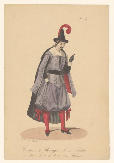 Bocage en de rol van Pinto Vestuario de Boccage, papel de Pinto, en la obra del mismo nombre (Drama) (título sobre objeto) Actores, actrices en operazangers in hun rol (título de la serie) de Théodore Lejeune