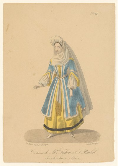 Cornélie Falcon en el papel de Rachel en la ópera La Juive Señorita disfraz. Falcon, papel de Rachel en La Juive (Opèra) (título sobre objeto) Actores, actrices en operazangers in hun rol (título de la serie) de Théodore Lejeune