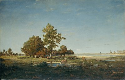 Paisaje con un grupo de árboles de Pierre Etienne Theodore Rousseau