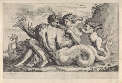 sirena y triton Figuras mitológicas (título de la serie) de Théodorus van Kessel