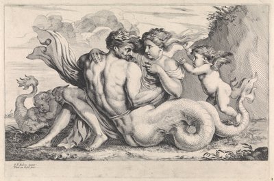 Sirena y tritón
Figuras mitológicas (título de la serie) de Théodorus van Kessel