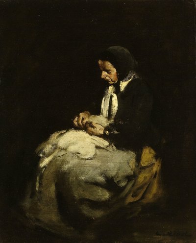 Mujer cosiendo de Théodule Augustin Ribot
