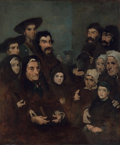 Pescadores Bretón y sus Familias, posiblemente ca. 1880-85 de Auguste Theodule Ribot