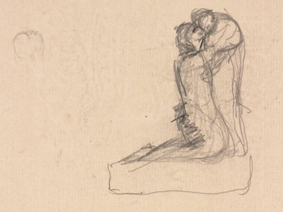 Boceto de dos figuras abrazándose (detalle) de Auguste Theodule Ribot