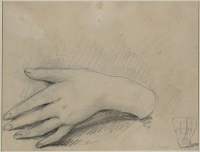 Estudio de la mano de una mujer verso, 1800s de Auguste Theodule Ribot