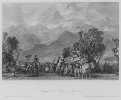 Bagnères de Bigorre, Pirineos (grabado) de Thomas (after) Allom